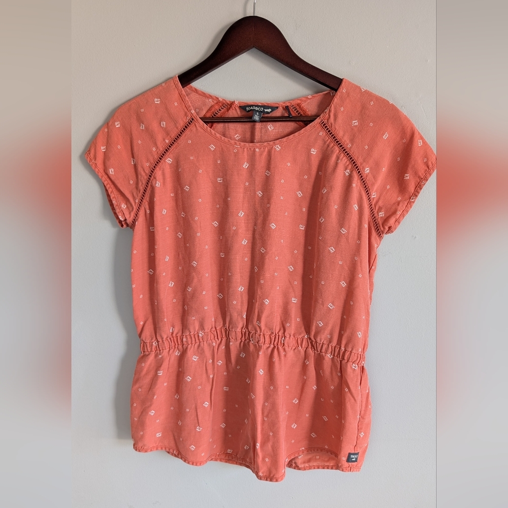 Toad & Co | Hillrose Tencil Tee, Coral / Salmon, Size S